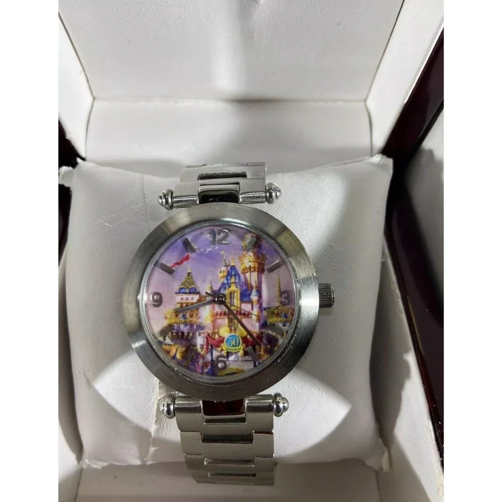 Disneyland 50th Anniversary Men's Mickey Mouse Castle Watch Limited Edition NEW